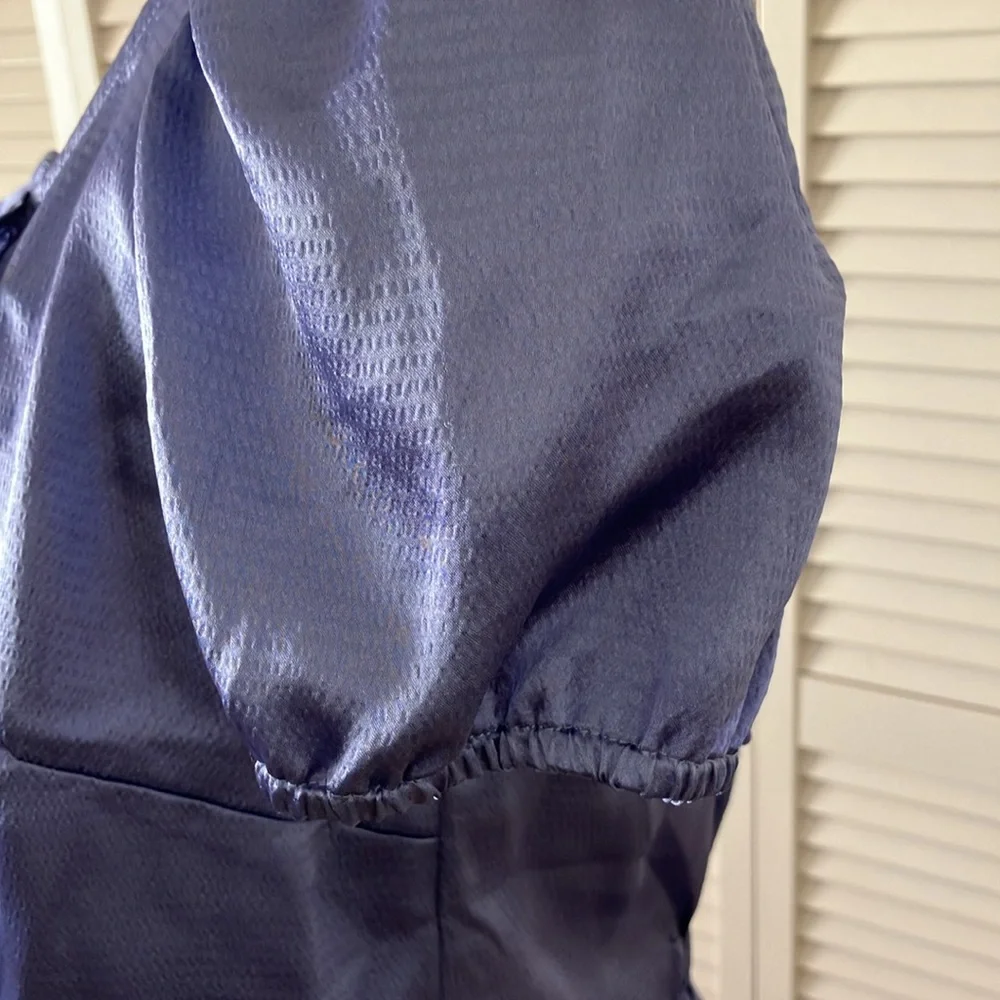 The Limited periwinkle‎ ruffle front purple blue short sleeve top size M NEW